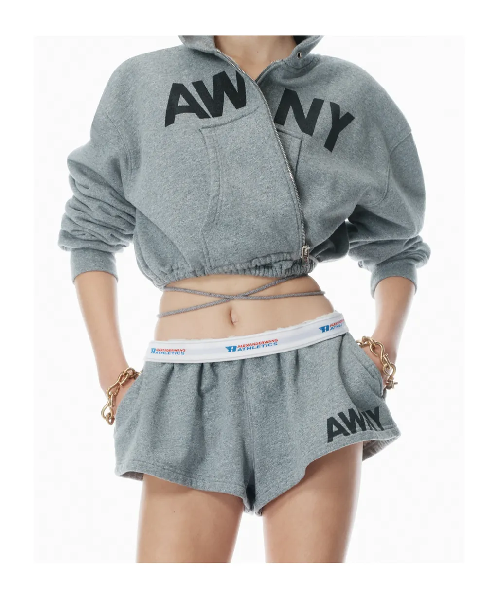 Zip-Up Deconstructed Wrap Hoodie
