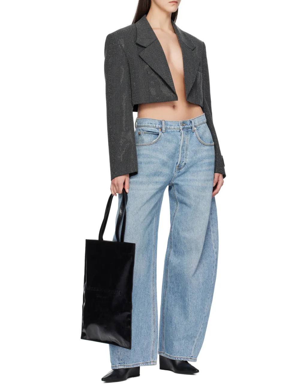 Logo Embossed Large Pinch Tote Bag