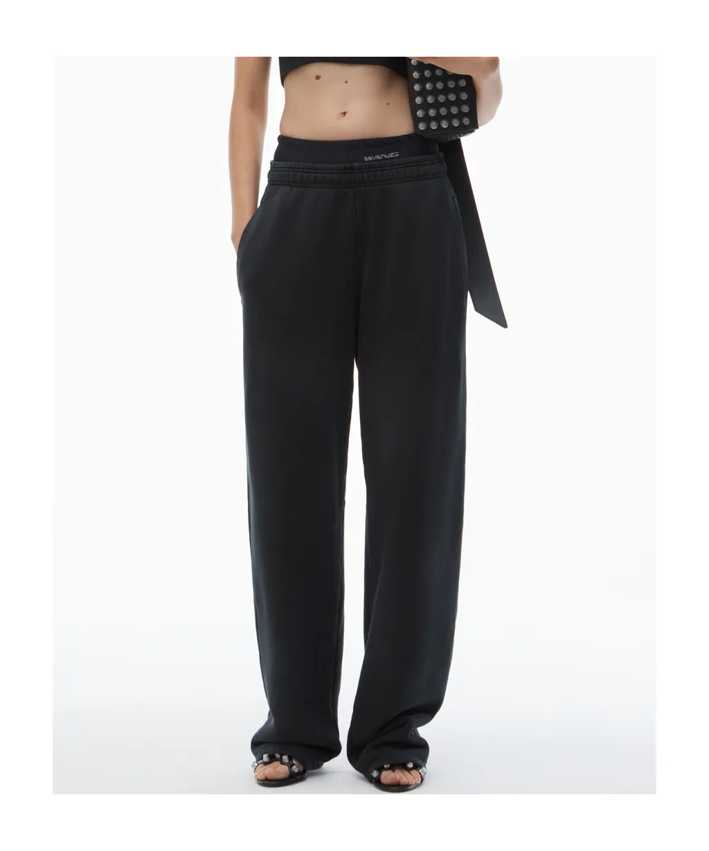 Layered Elasticated-Waist Pants