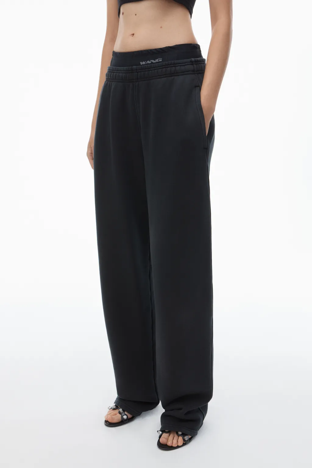 Layered Elasticated-Waist Pants