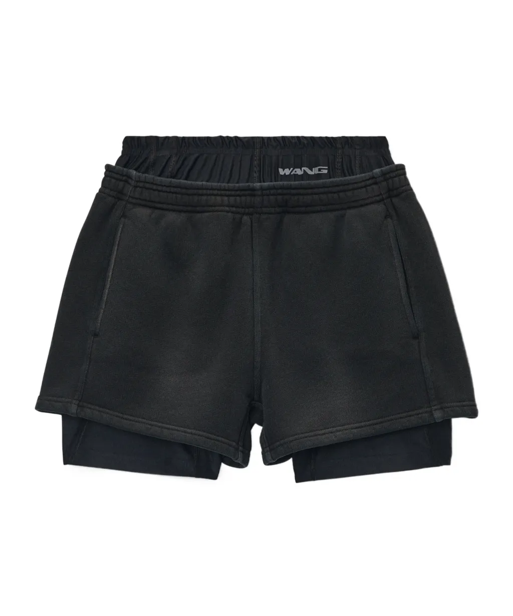 Layered Elasticated-Waist Shorts