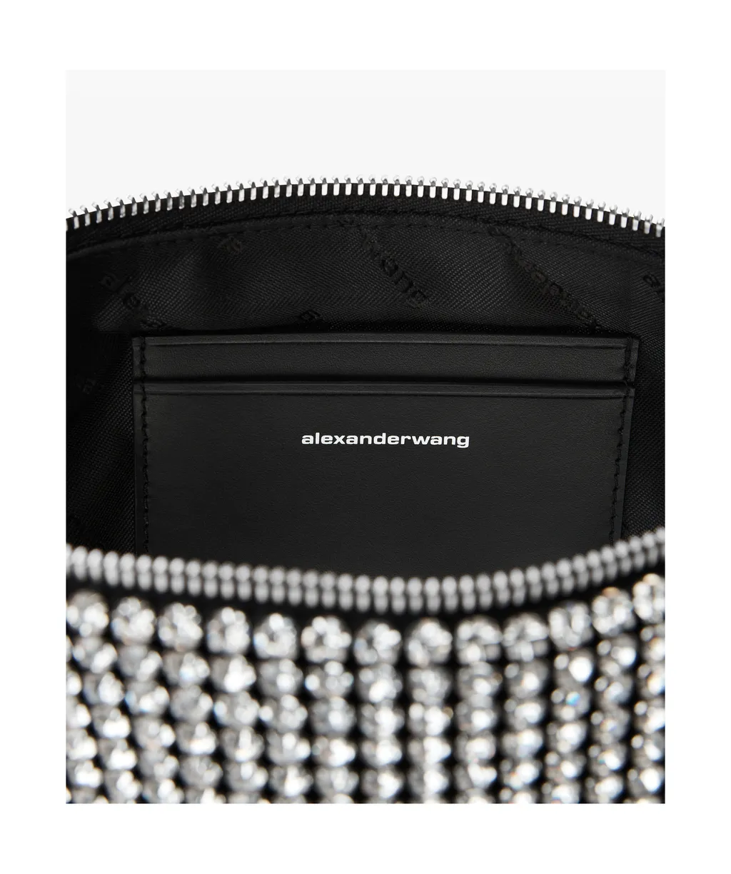 Embellished Zip Detailed Clutch Bag