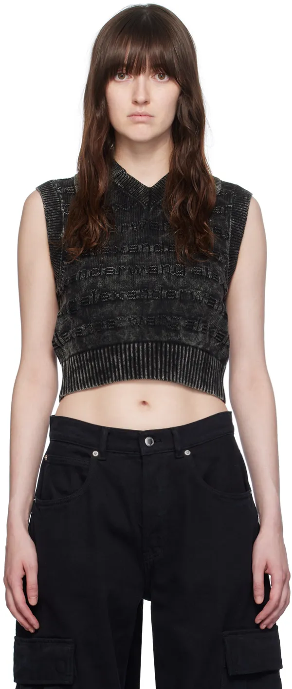 Logo-Intarsia Knitted Vest