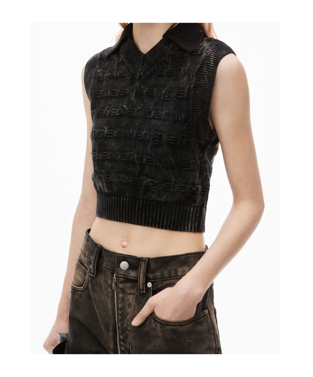 Logo-Intarsia Knitted Vest