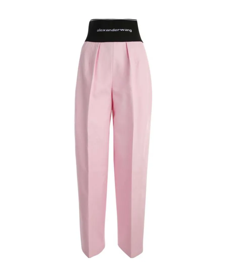 Logo Intarsia Straight Leg Trousers