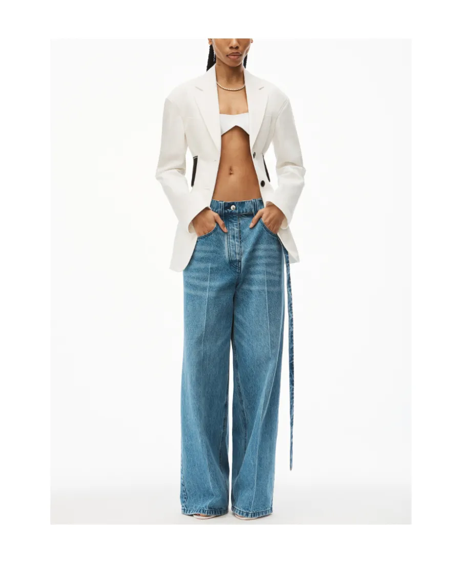 Logo-Waistband Tailored Blazer