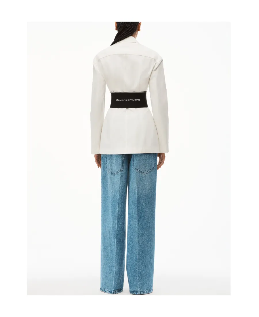 Logo-Waistband Tailored Blazer