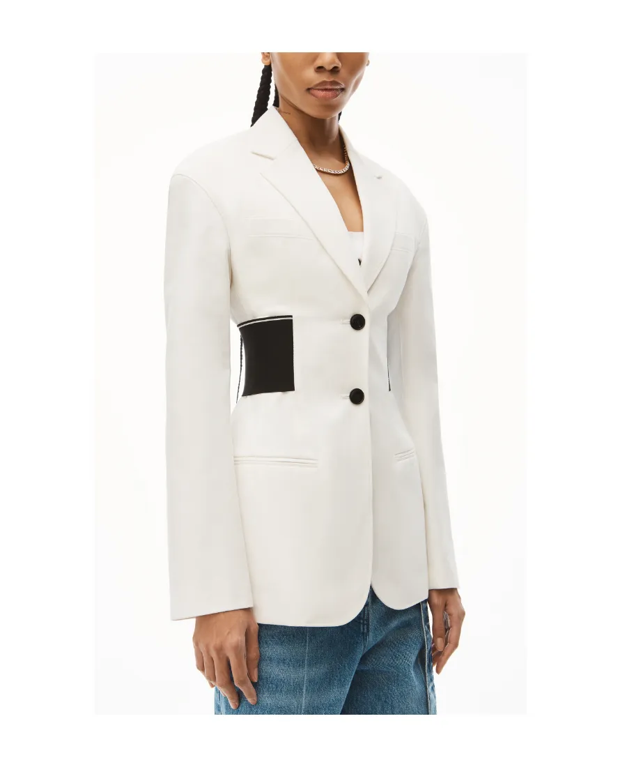Logo-Waistband Tailored Blazer