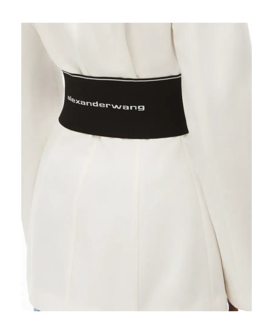 Logo-Waistband Tailored Blazer