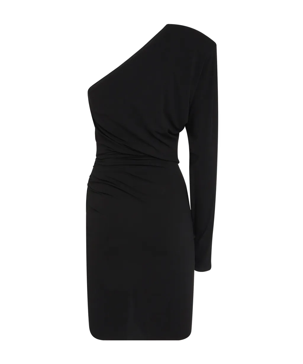 Ruched Detail One Shoulder Mini Dress