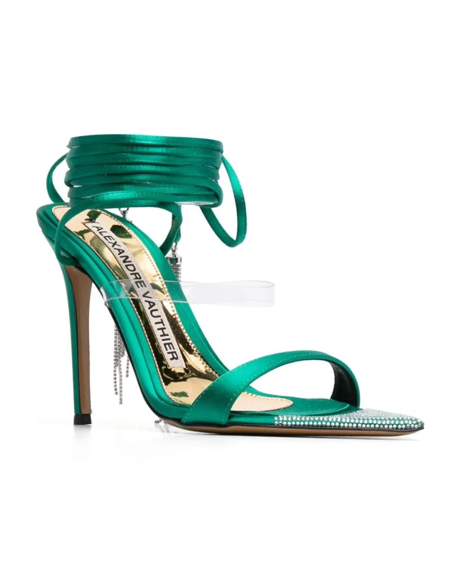 Crystal-Tassel Strappy Sandals