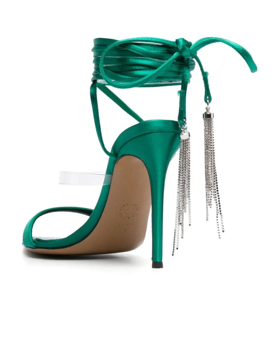 Crystal-Tassel Strappy Sandals