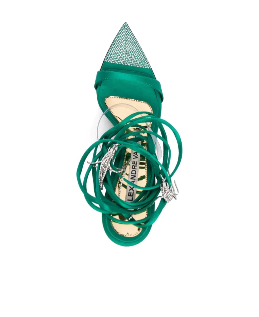 Crystal-Tassel Strappy Sandals