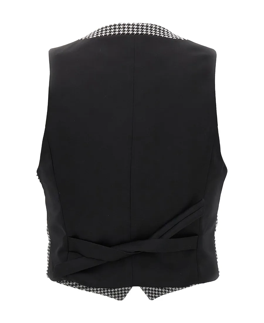 Houndstooth-Patterned Vest