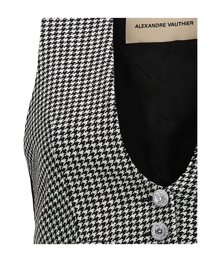 Houndstooth-Patterned Vest