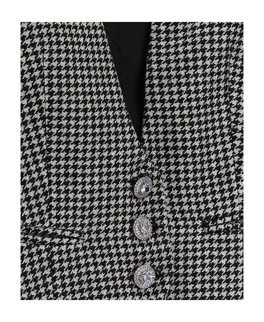 Houndstooth-Patterned Vest