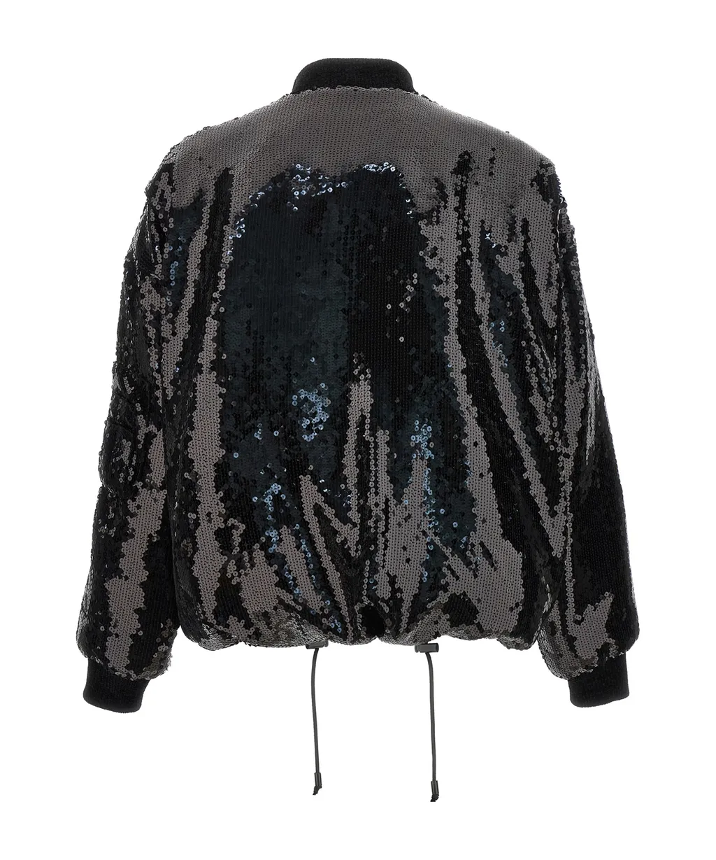 All-Over Sequin Embellished Bomber Jacket
