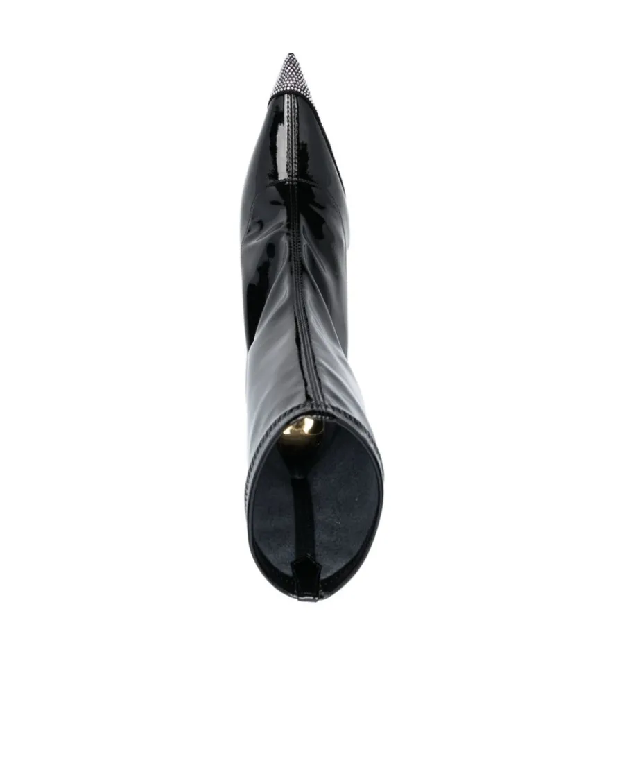 105Mm Crystal-Embellished Patent-Leather Boots