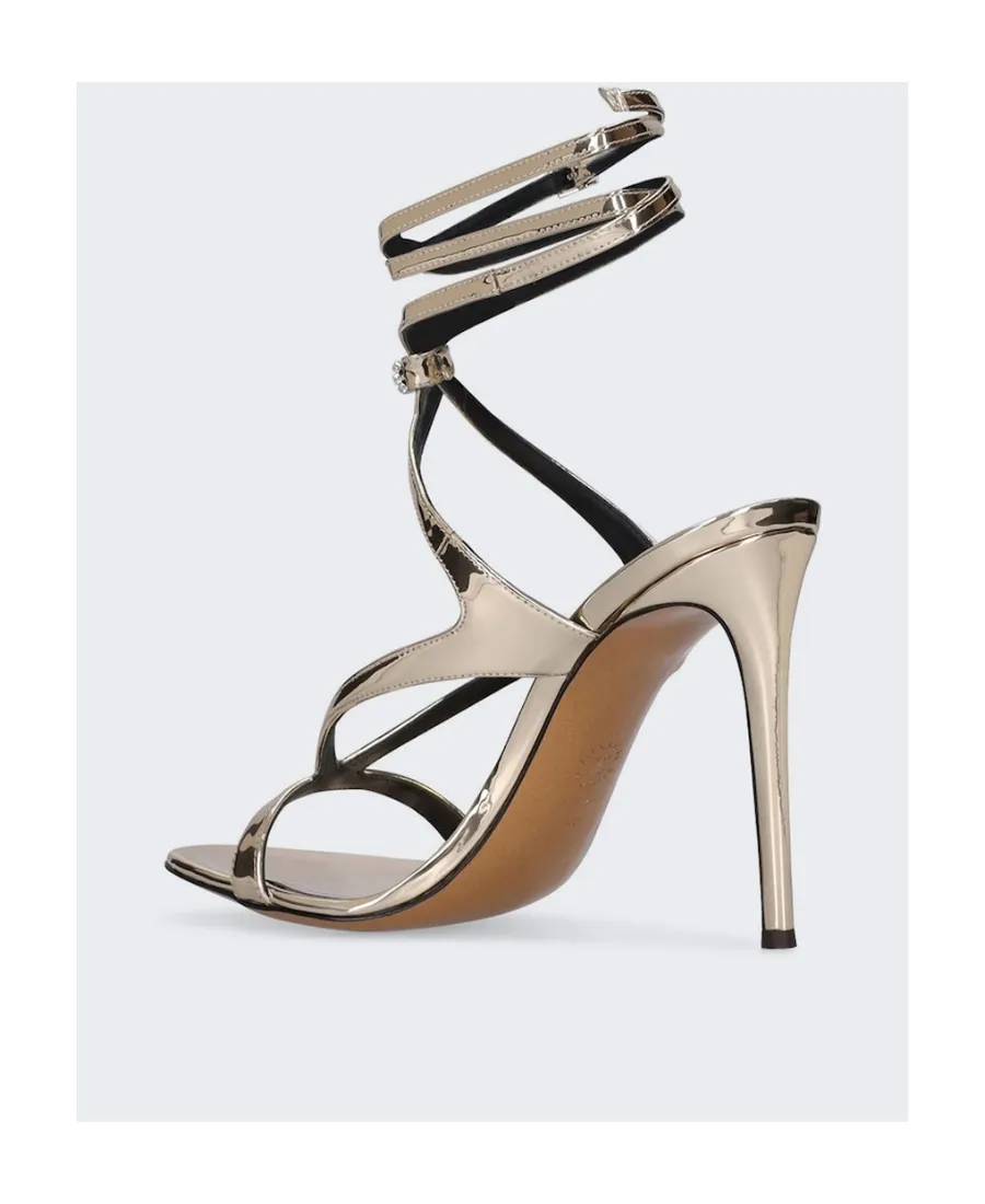 Metallic Effect Ankle Strap Sandals