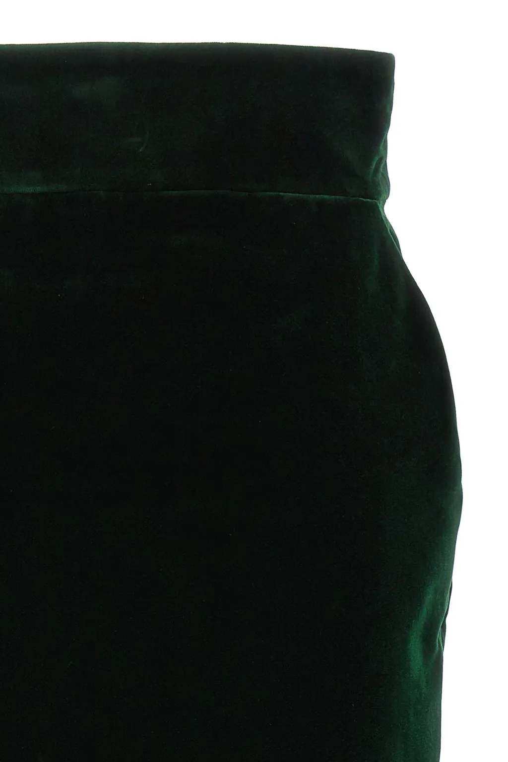 High Waist Velvet Midi Skirt
