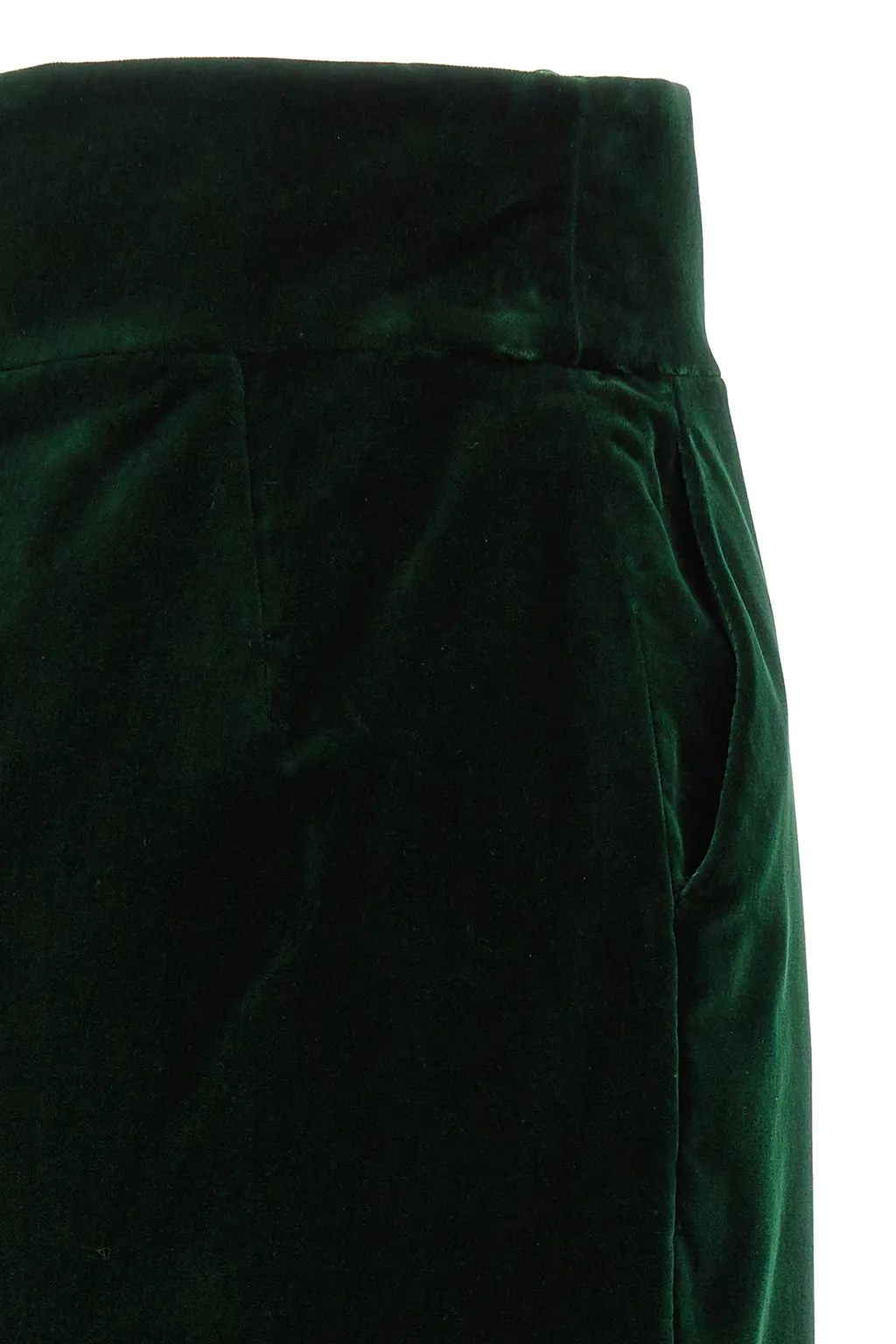 High Waist Velvet Midi Skirt