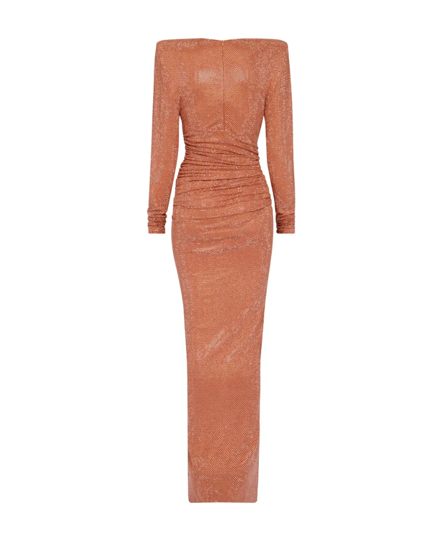 Crystal V-Neck Long Dress