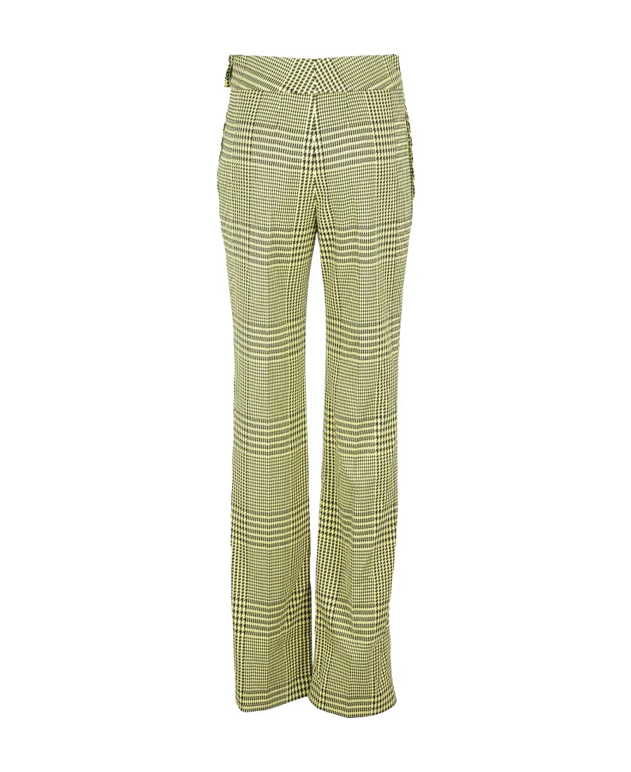 Checkered Straight-Leg Tailored Pants
