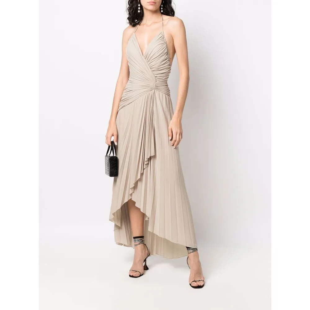 Draped Asymmetric Halterneck Dress