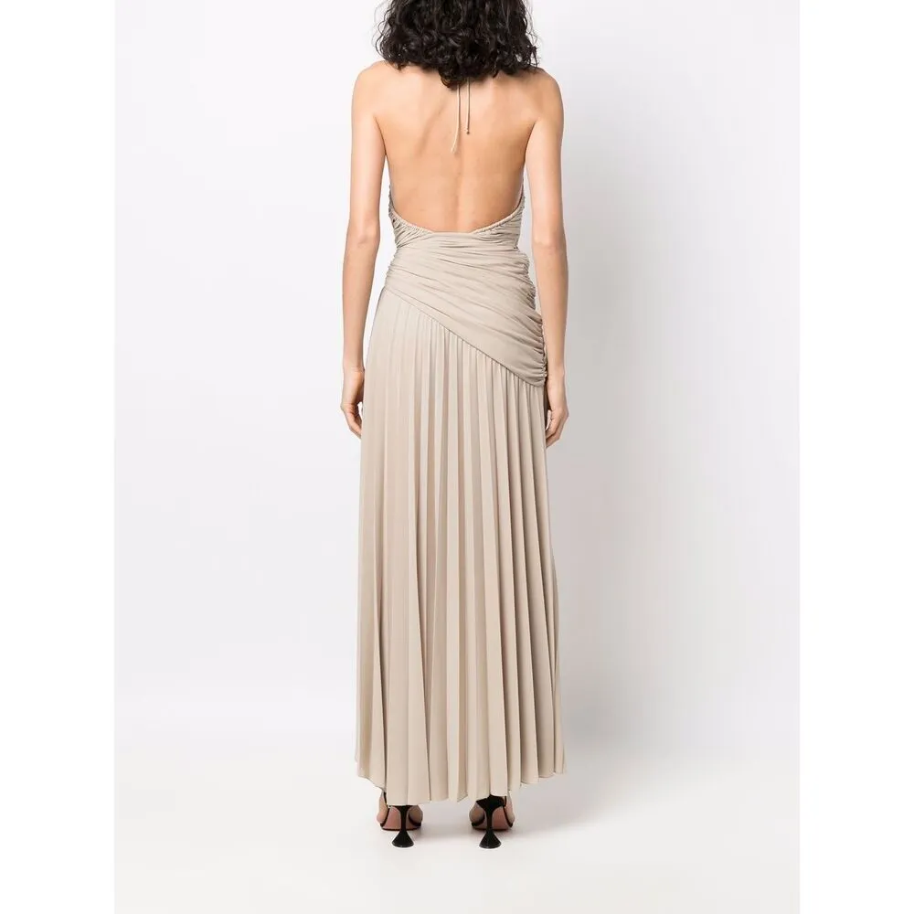 Draped Asymmetric Halterneck Dress