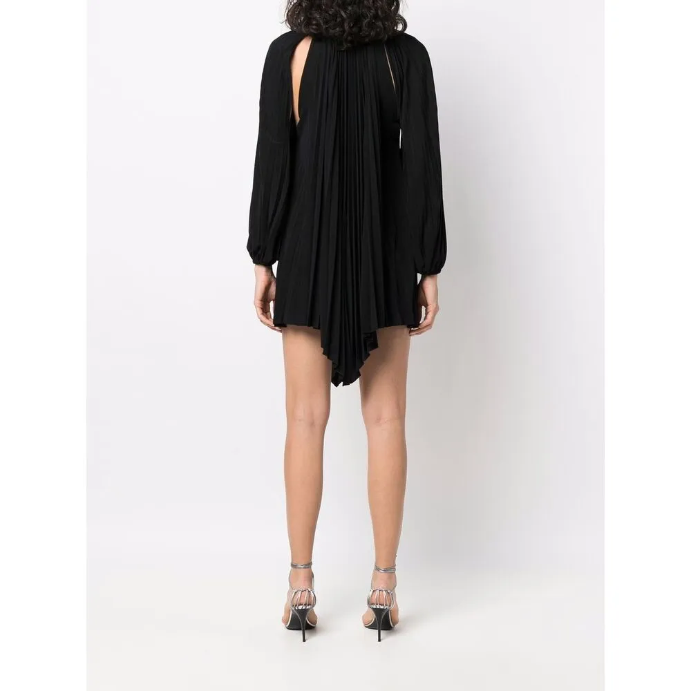 Crystal-Embellished Pleated Mini Dress