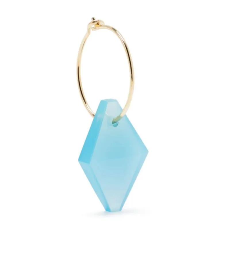 18Kt Yellow Gold Rombo Jade Earring