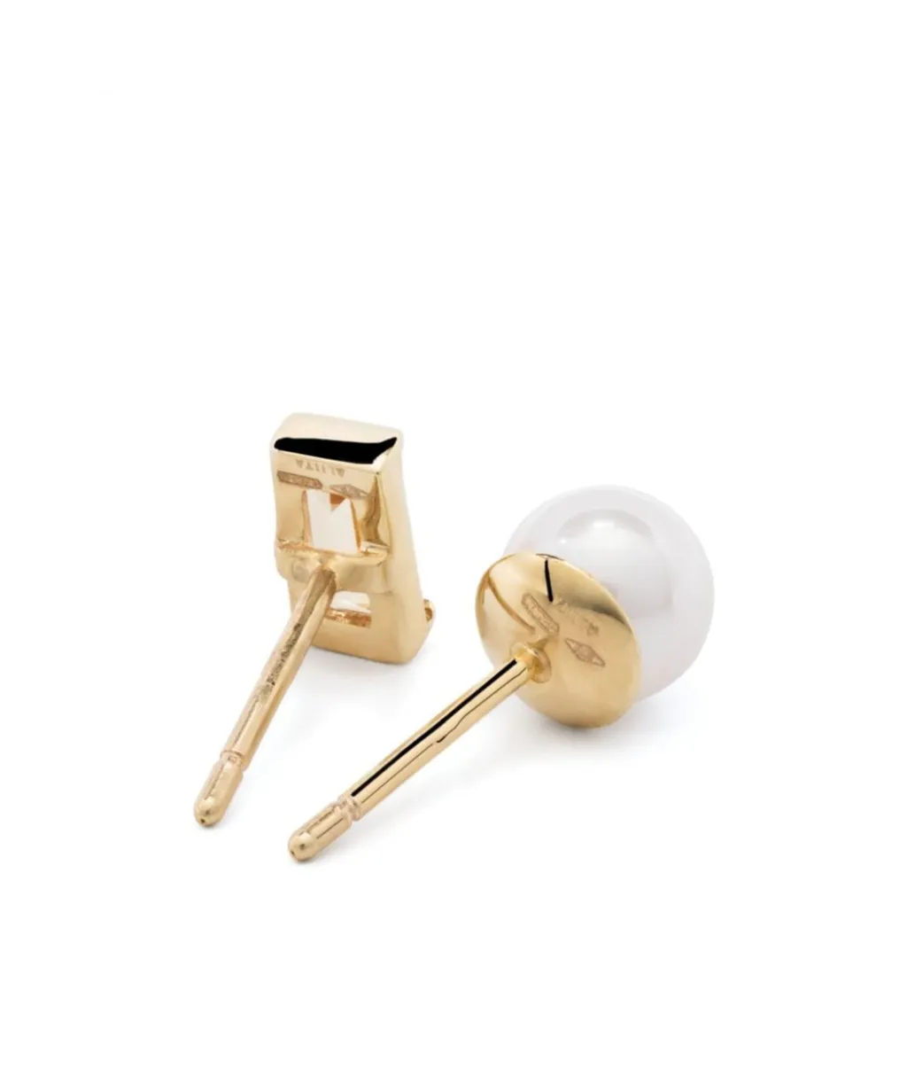 Mono Perla Baguette Citrine And Pearl Earrings