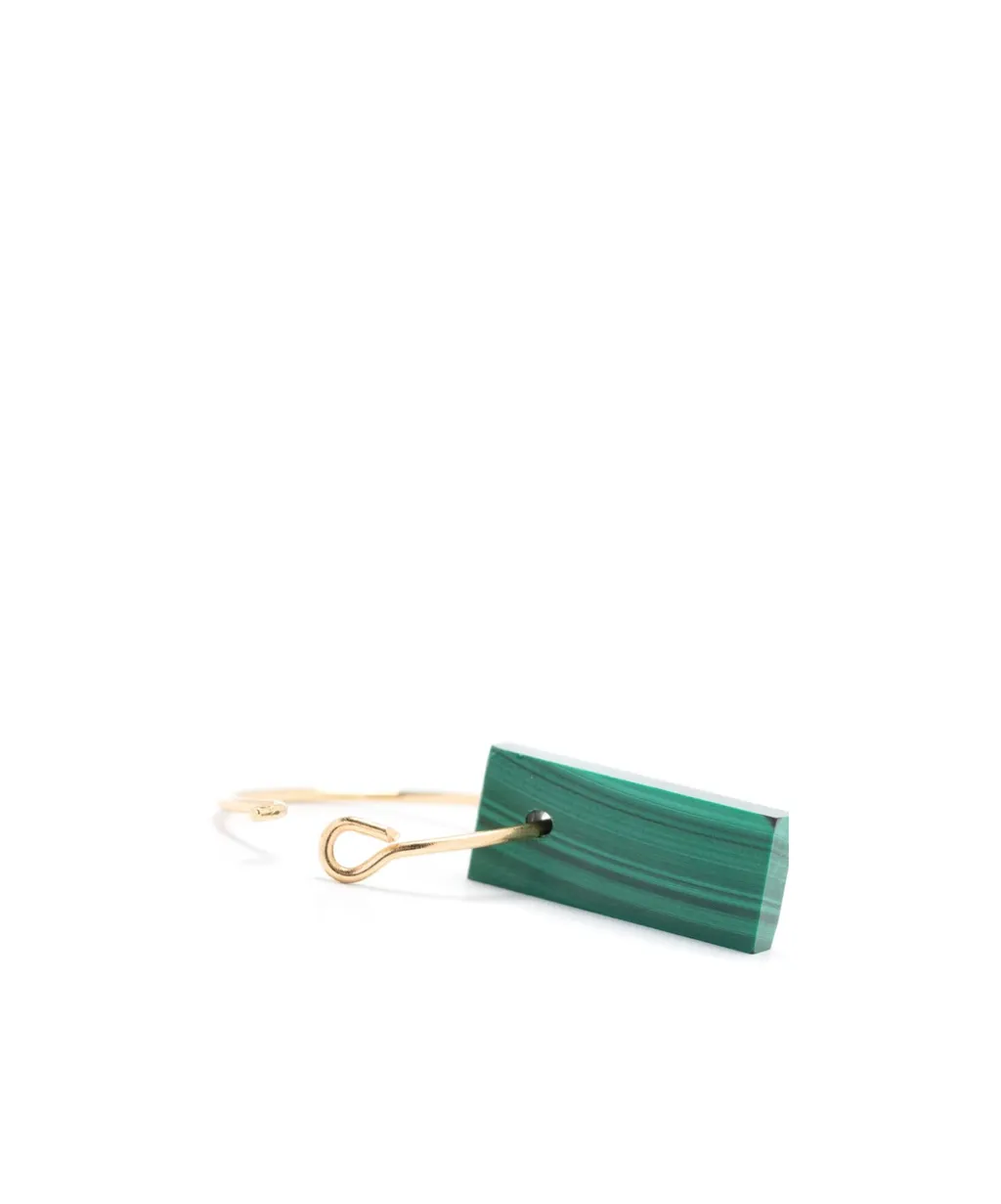 18Kt Yellow Gold Diaspro Malachite Earring