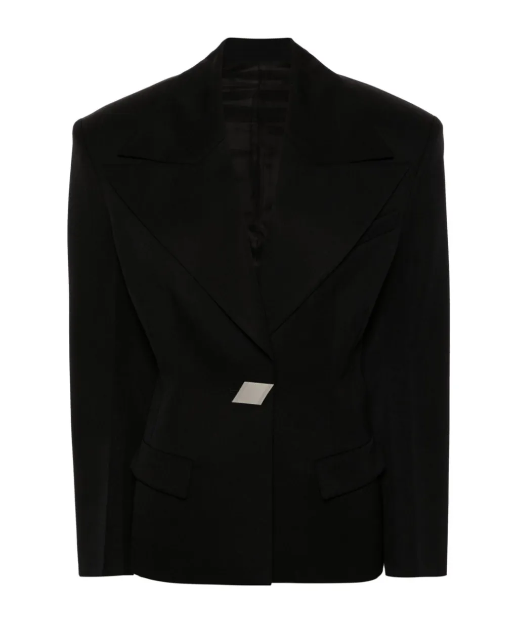Single-Breasted Gabardine Blazer
