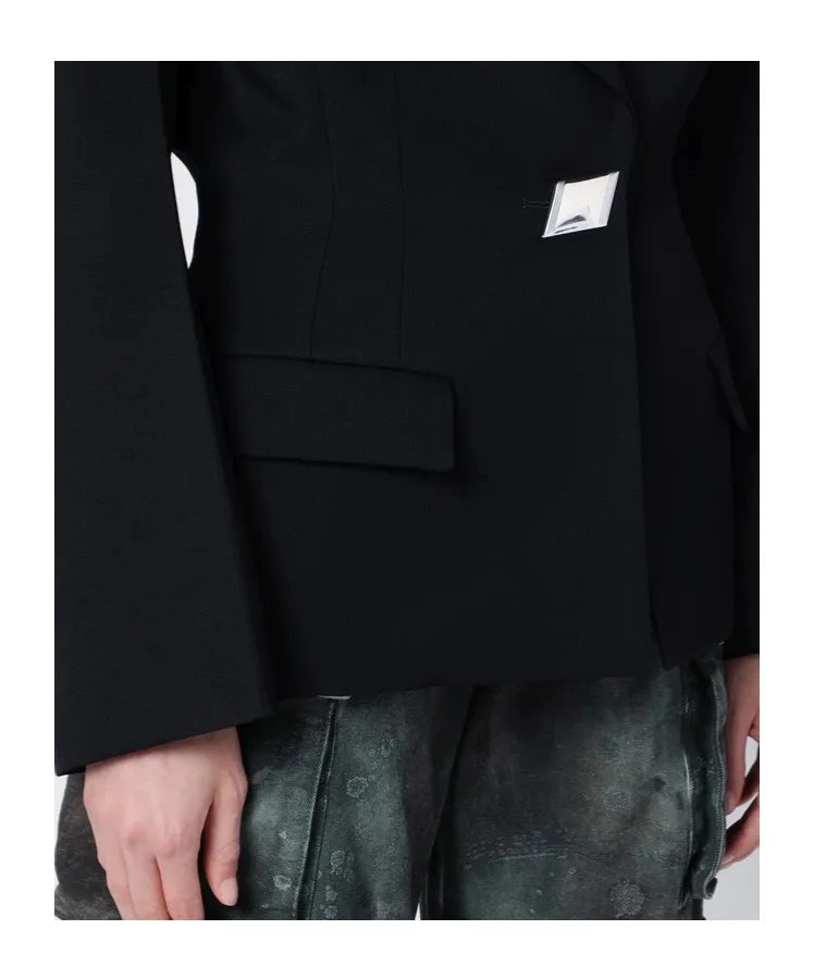 Single-Breasted Gabardine Blazer