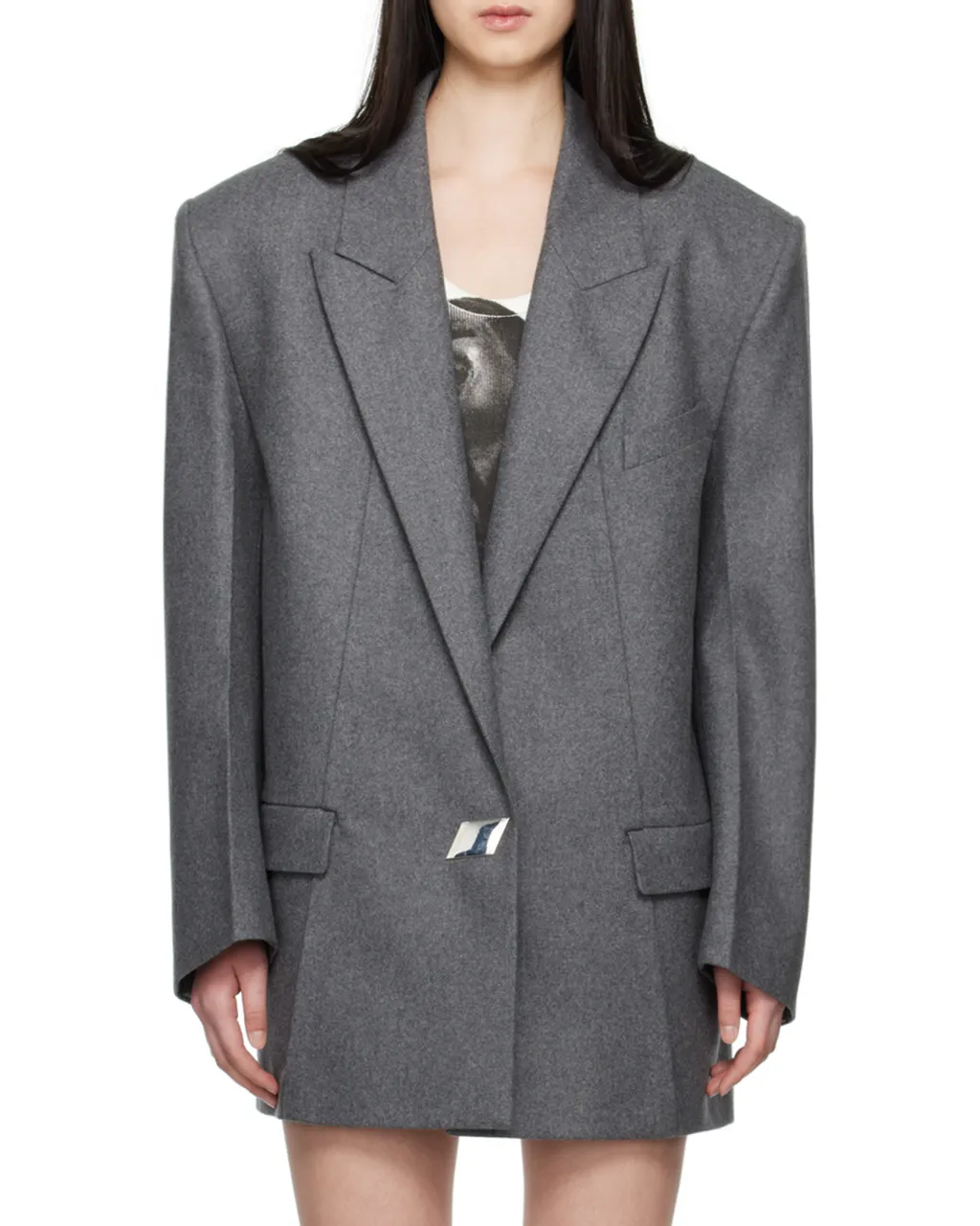Single-Breasted Oversized Blazer
