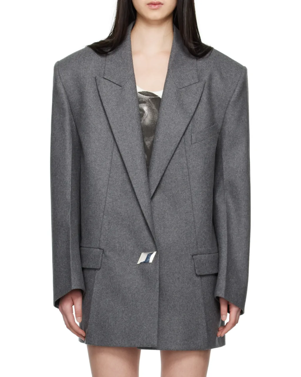 Single-Breasted Oversized Blazer