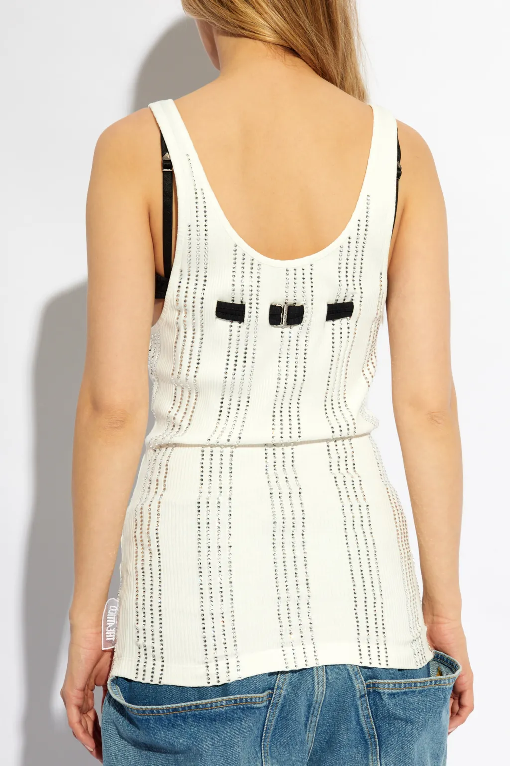Embellished Double Layered Ribbed Top