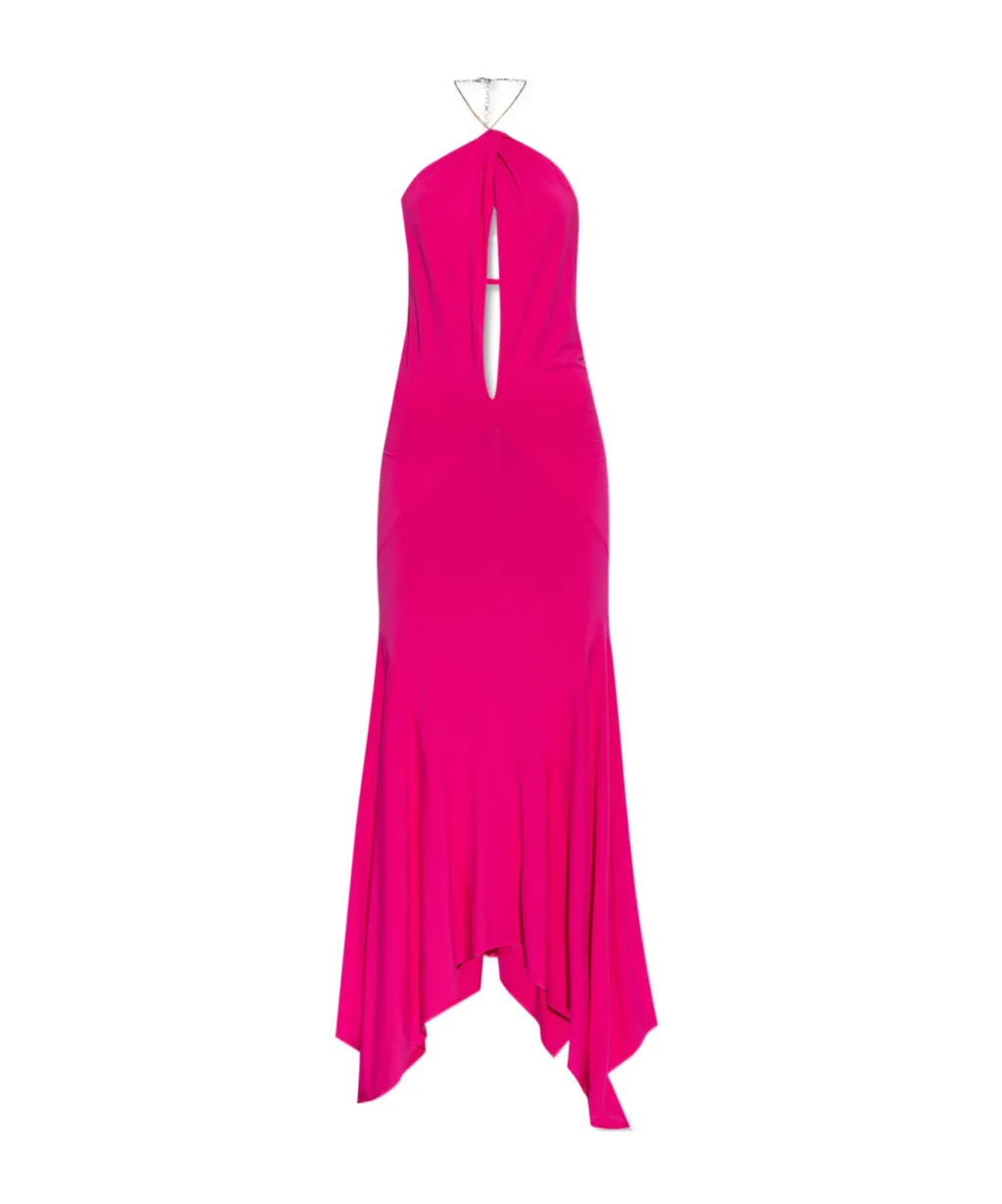 Asymmetric Halterneck Long Dress