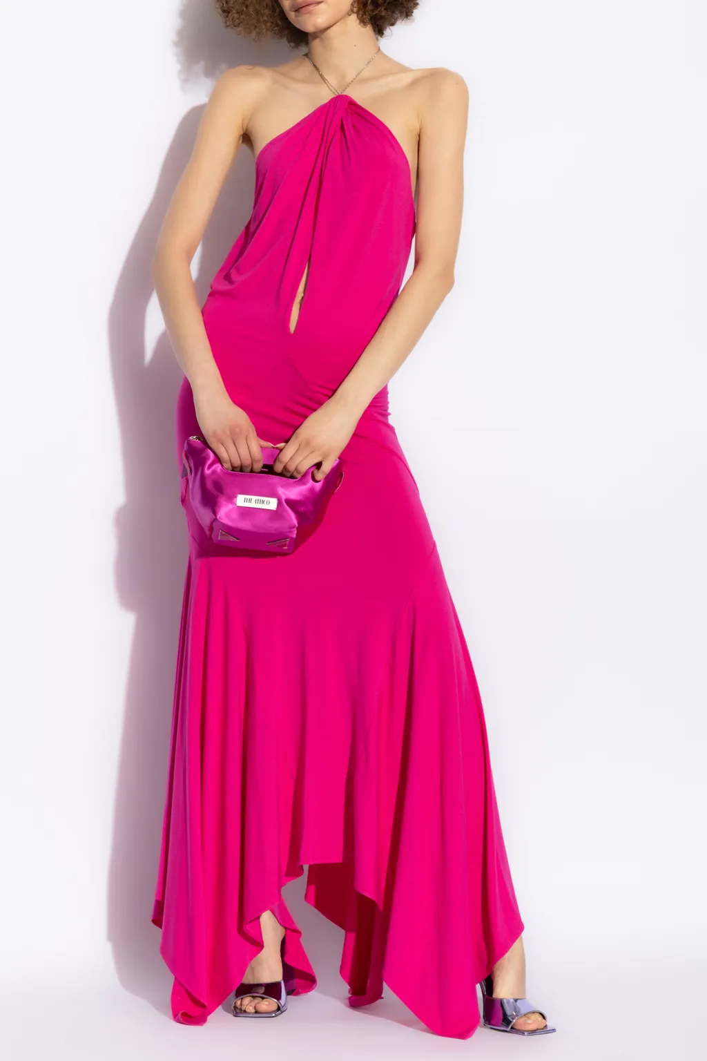 Asymmetric Halterneck Long Dress