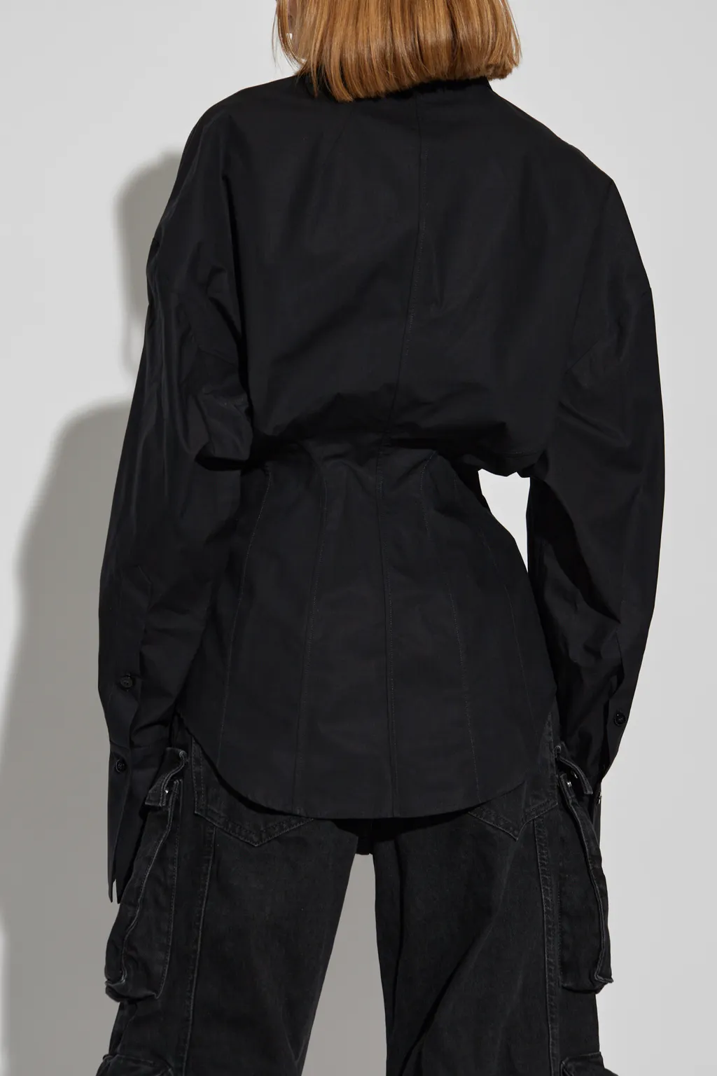 Curved Hem Buttoned Shirt