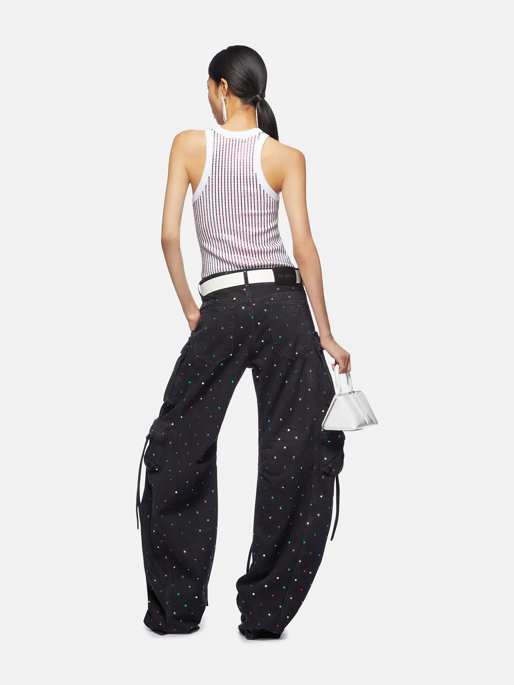 Embellished Ribbed Tank Top