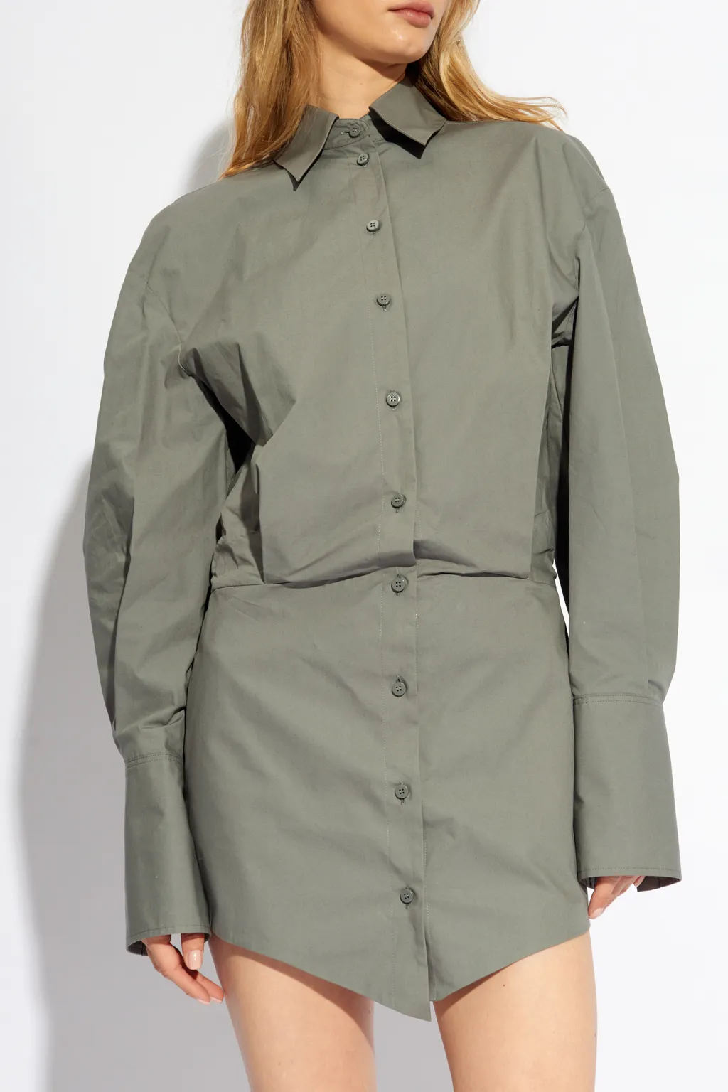 Asymmetric Mini Shirt Dress