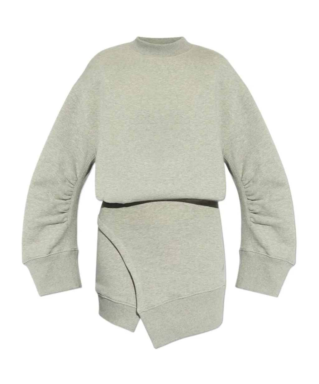 Asymmetric Crewneck Mini Dress