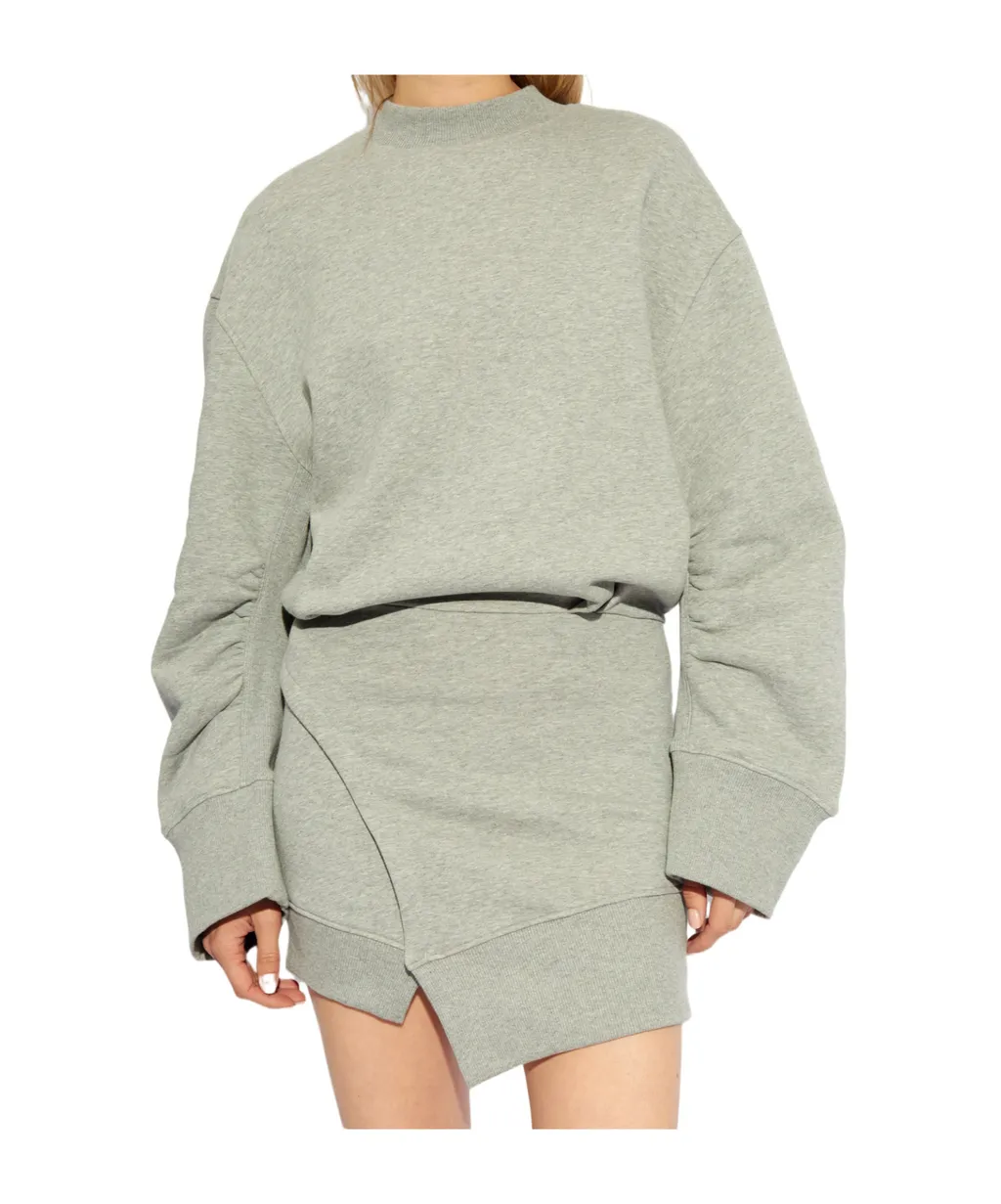 Asymmetric Crewneck Mini Dress