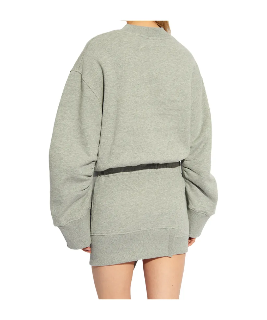 Asymmetric Crewneck Mini Dress