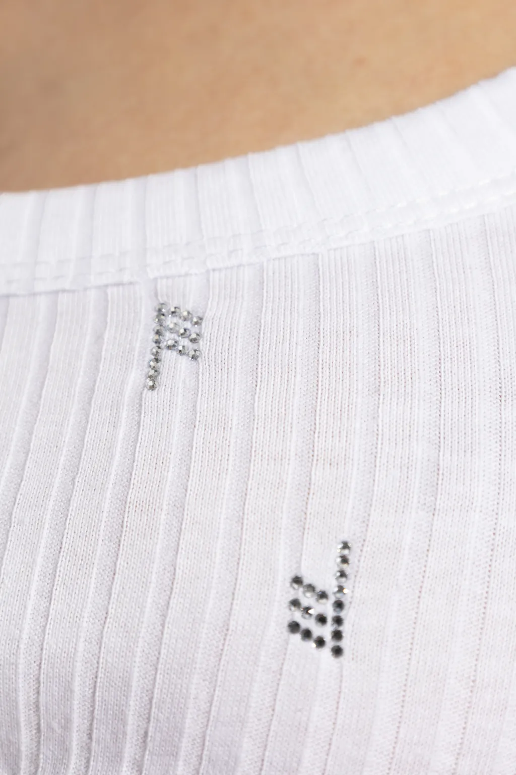 Embellished Ribbed-Knit Top