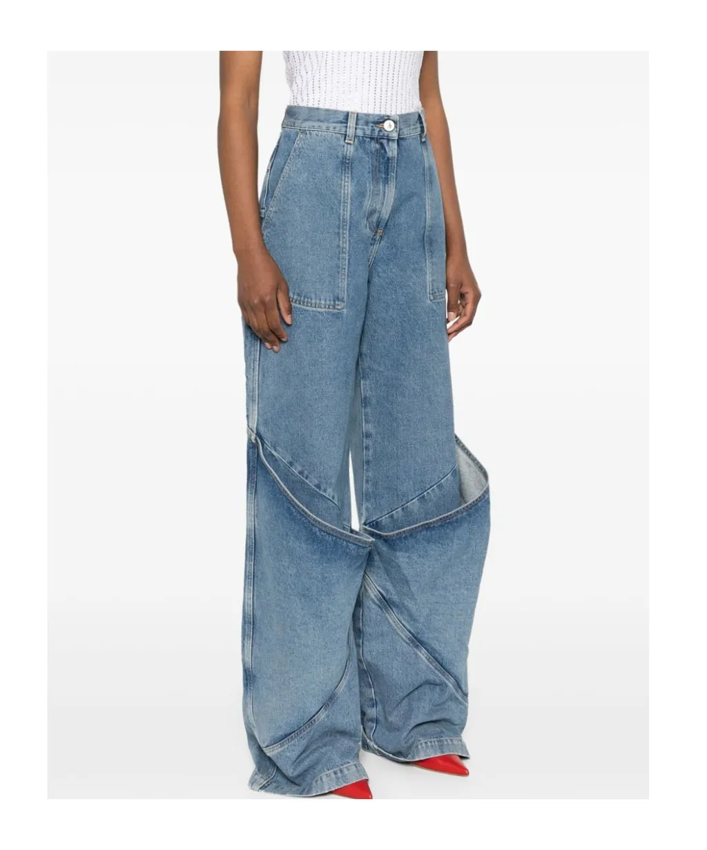 Knee Detailed Long Jeans