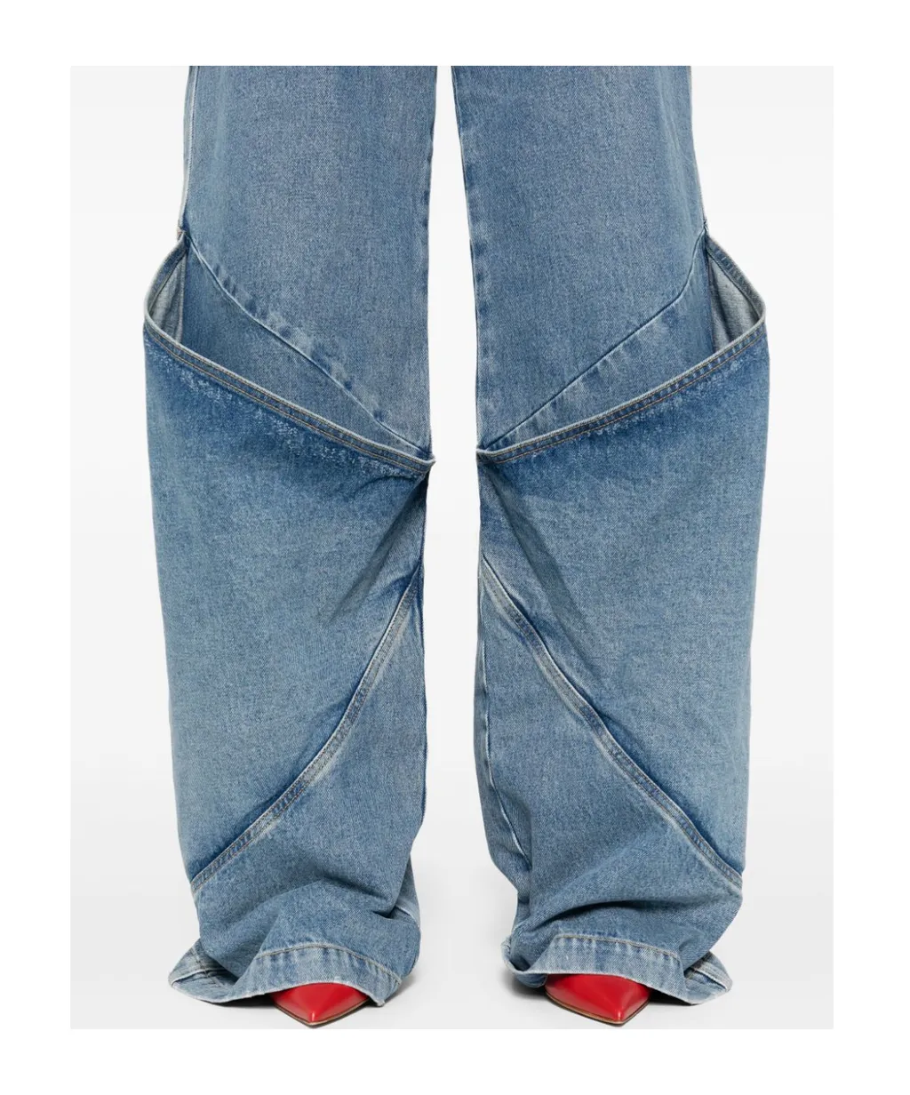 Knee Detailed Long Jeans