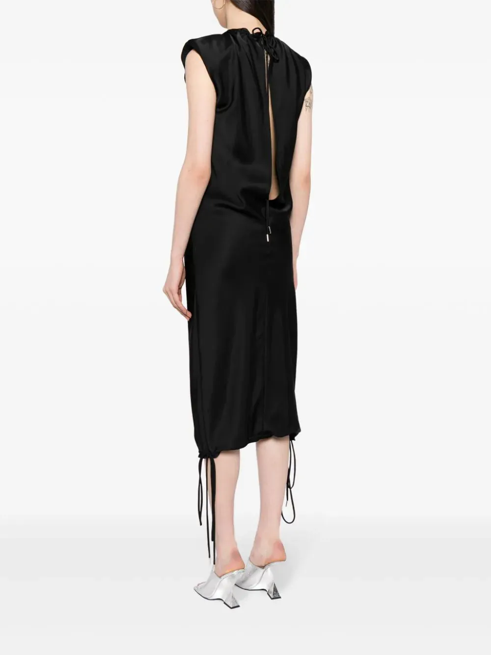 Rhinestone-Embellished Midi Dress